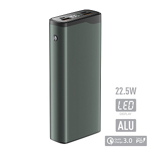 Внешний аккумулятор QL-20, 20000 mAh, 22.5W, QuickCharge 3.0, зеленый